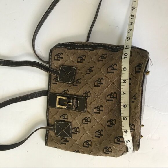 Dooney & Bourke Vintage Bucket Bag Leather Monogram Canvas Hobo Shoulder Purse - Picture 14 of 16